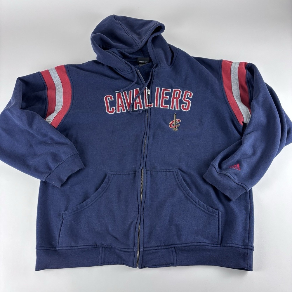 Adidas Cleveland Cavaliers NBA Full‎ Zip Hoodie Sweater Men's Large Blue
